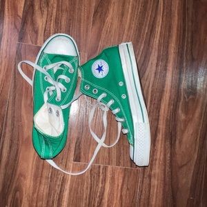Used Green converse all stars in fair condition